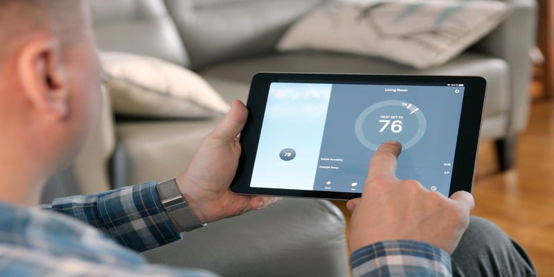 Setting home heat remotely from a tablet app