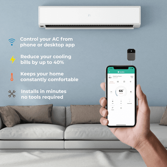 Sensibo Air - Smart Air Conditioner Controller. Apple HomeKit Certified.  60-Seconds Installation. Maintains Comfort and Energy Saving Features.